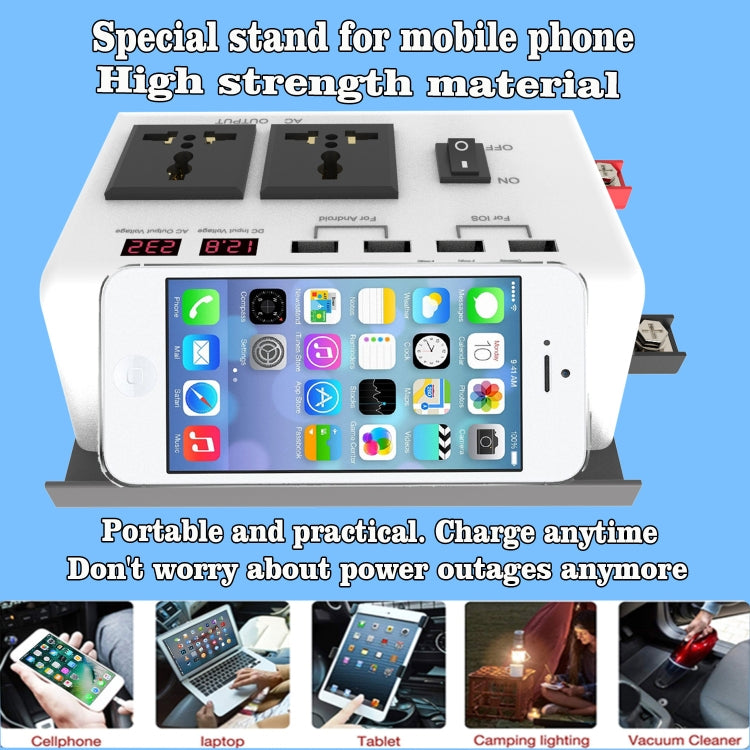 DC 12V To AC 220V Car Inverter Dual Socket 4USB - HoMEdemic™ 