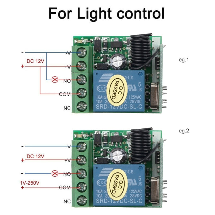 DC12V 1CH RF Remote Control Switch / 10A Relay / 433MHZ Switch Receiver - HoMEdemic™ 
