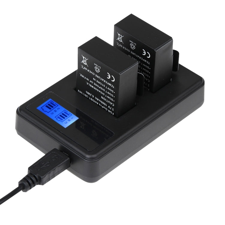 AHDBT-501 LCD Screen Dual Batteries Charger for GoPro HERO5 with Displays Charging Capacity - HoMEdemic™ 