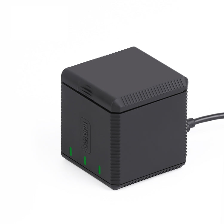 RUIGPRO USB Triple Batteries Housing Charger Box with Cable & Indicator Light for GoPro HERO9 Black / HERO10 Black(Black) - HoMEdemic™ 