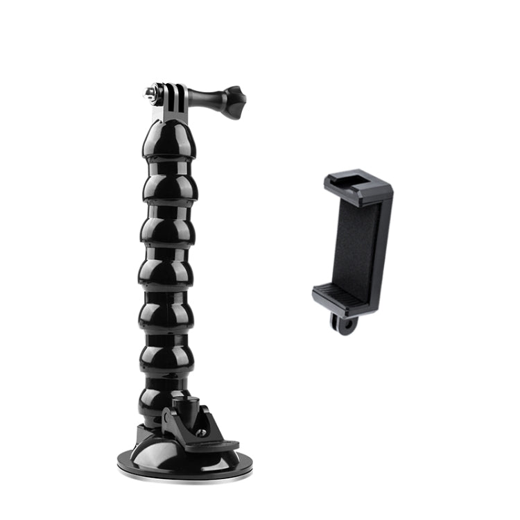 Extended Suction Cup Jaws Flex Clamp Mount with Cold Shoe Phone Clamp (Black) - HoMEdemic™ 