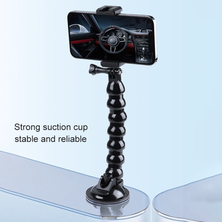 Extended Suction Cup Jaws Flex Clamp Mount with Cold Shoe Phone Clamp (Black) - HoMEdemic™ 