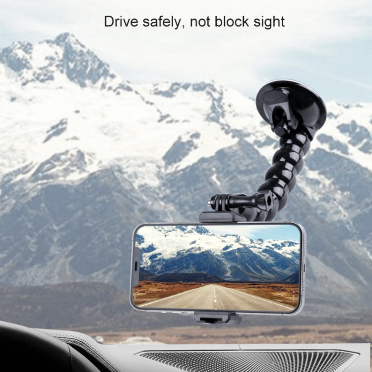 Extended Suction Cup Jaws Flex Clamp Mount with Cold Shoe Phone Clamp (Black) - HoMEdemic™ 