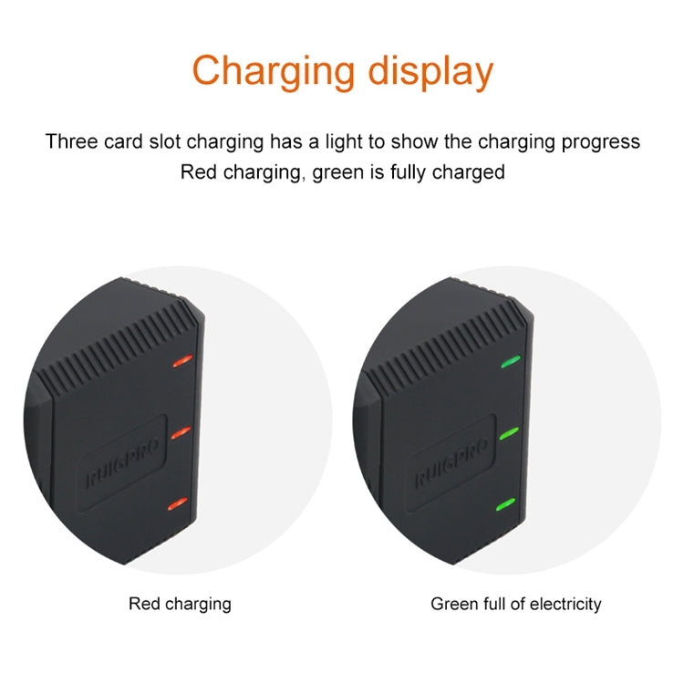 RUIGPRO USB Triple Batteries Housing Charger Box with USB Cable & LED Indicator Light for GoPro HERO6 /5(Black) - HoMEdemic™ 