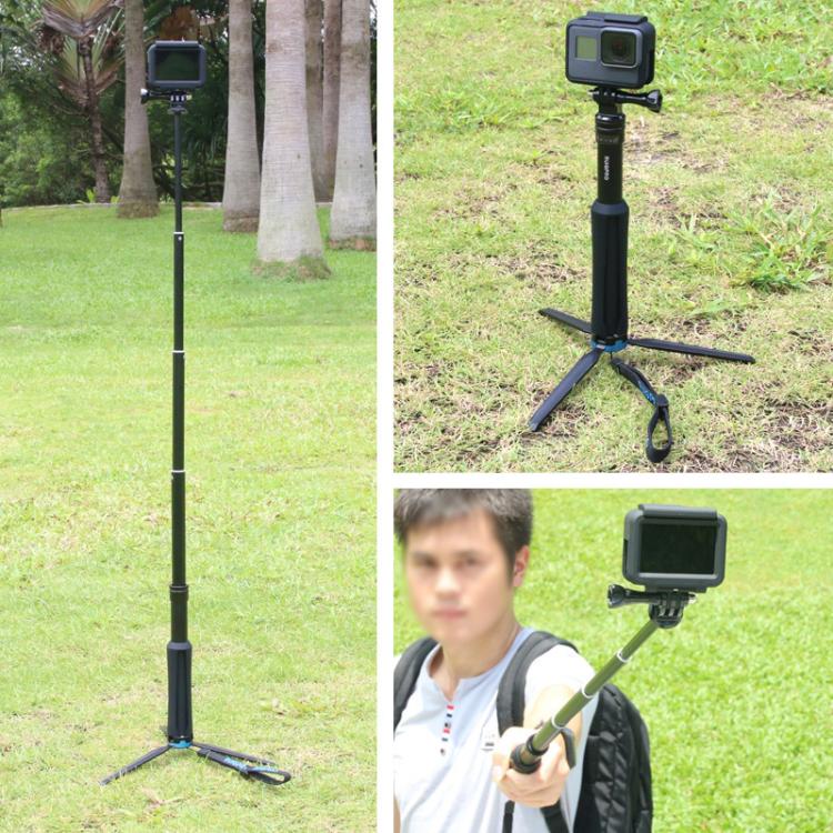 Portable Foldable Tripod Holder Selfie Monopod Stick for GoPro, Insta360, DJI and Other Action Cameras, Length: 23.5-81cm - HoMEdemic™ 