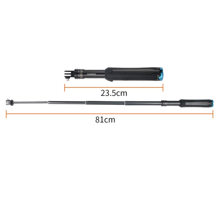 Portable Foldable Tripod Holder Selfie Monopod Stick for GoPro, Insta360, DJI and Other Action Cameras, Length: 23.5-81cm - HoMEdemic™ 