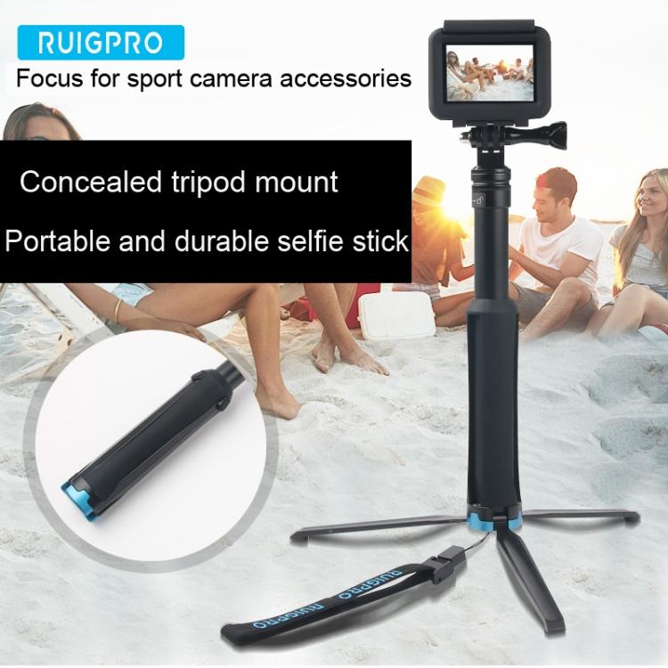 Portable Foldable Tripod Holder Selfie Monopod Stick for GoPro, Insta360, DJI and Other Action Cameras, Length: 23.5-81cm - HoMEdemic™ 