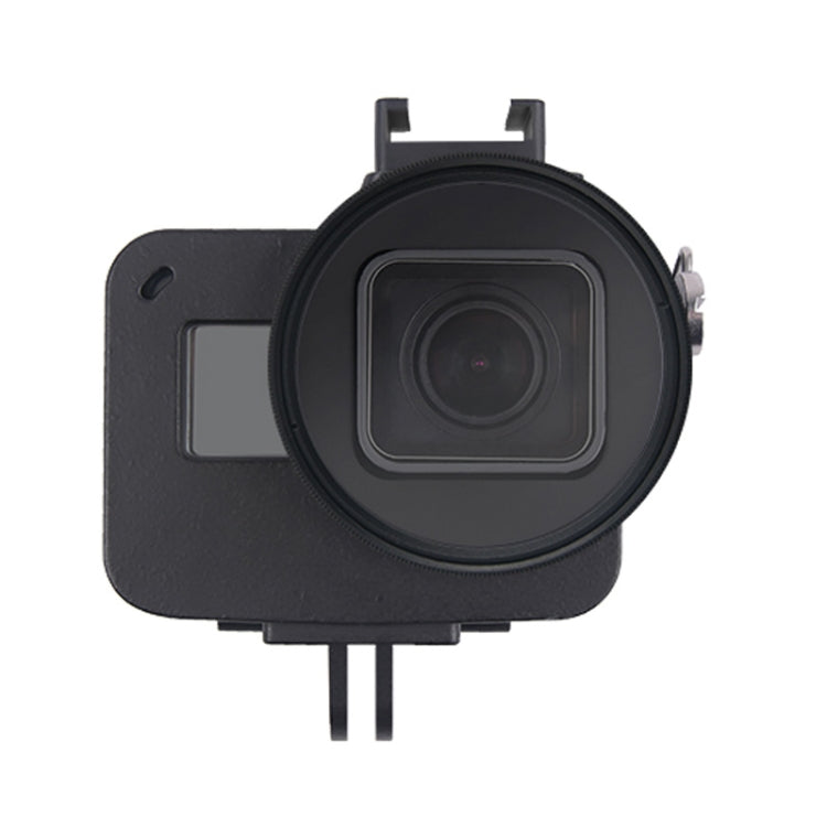 Housing Shell CNC Aluminum Alloy Protective Cage with Insurance Frame & 52mm UV Lens for GoPro HERO7 Black /6 /5 (Black) - HoMEdemic™ 