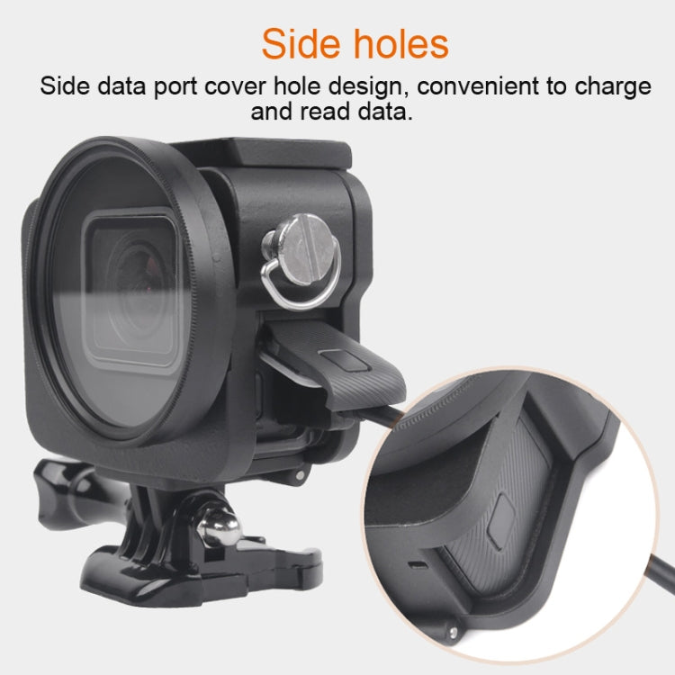 Housing Shell CNC Aluminum Alloy Protective Cage with Insurance Frame & 52mm UV Lens for GoPro HERO7 Black /6 /5 (Black) - HoMEdemic™ 