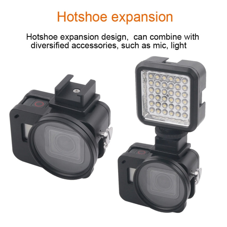Housing Shell CNC Aluminum Alloy Protective Cage with Insurance Frame & 52mm UV Lens for GoPro HERO7 Black /6 /5 (Black) - HoMEdemic™ 