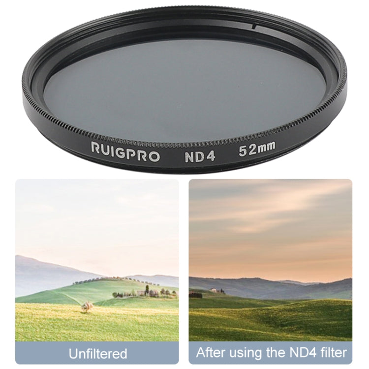 RUIGPRO for GoPro HERO 7/6 /5 Professional 52mm ND4 Lens Filter with Filter Adapter Ring & Lens Cap - HoMEdemic™ 
