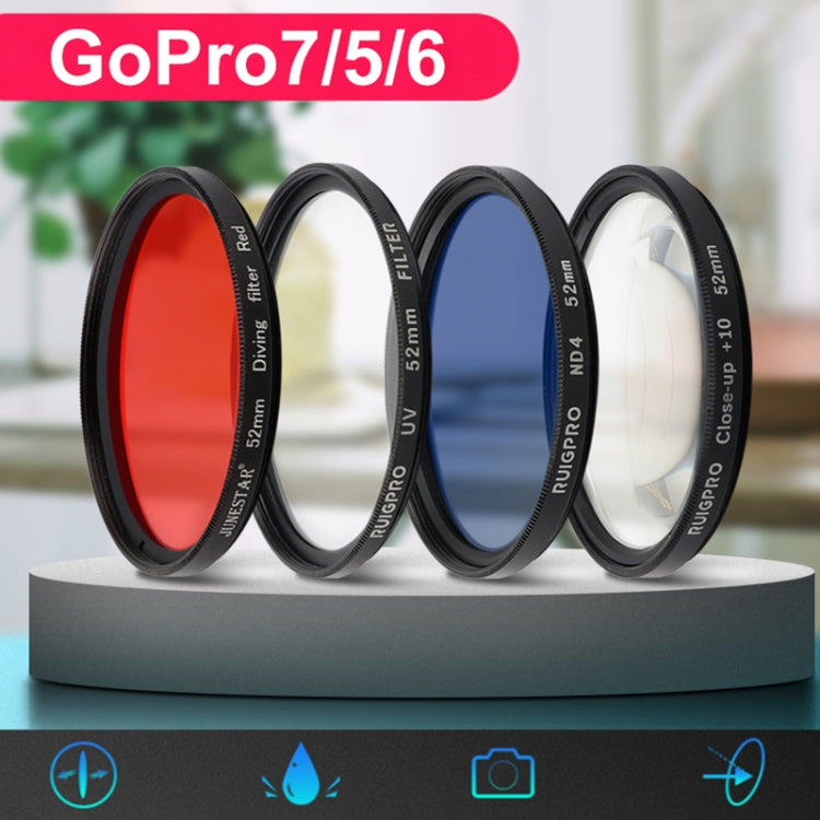 RUIGPRO for GoPro HERO 7/6 /5 Professional 52mm ND4 Lens Filter with Filter Adapter Ring & Lens Cap - HoMEdemic™ 