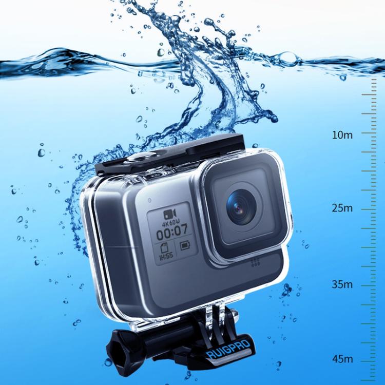 RUIGPRO for GoPro HERO8 Black 45m Waterproof Housing Protective Case with Buckle Basic Mount & Screw(Transparent) - HoMEdemic™ 
