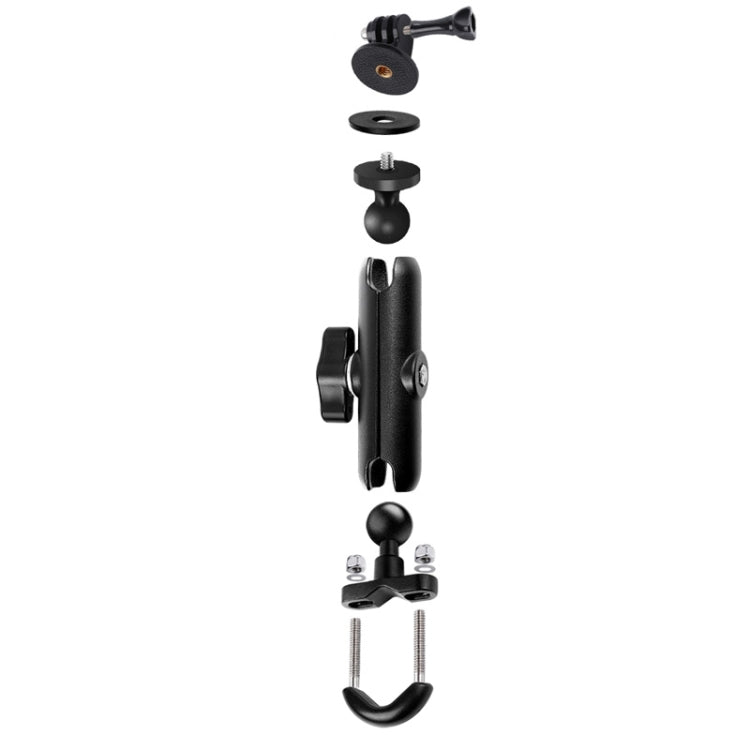 9cm Connecting Rod 20mm Ball Head Motorcycle Handlebar Fixed Mount Holder with Tripod Adapter & Screw for GoPro, Insta360, DJI and Other Action Cameras(Black) - HoMEdemic™ 