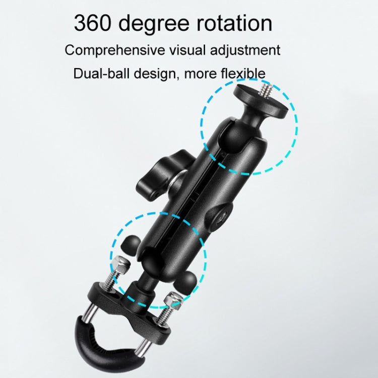 9cm Connecting Rod 20mm Ball Head Motorcycle Handlebar Fixed Mount Holder with Tripod Adapter & Screw for GoPro, Insta360, DJI and Other Action Cameras(Black) - HoMEdemic™ 