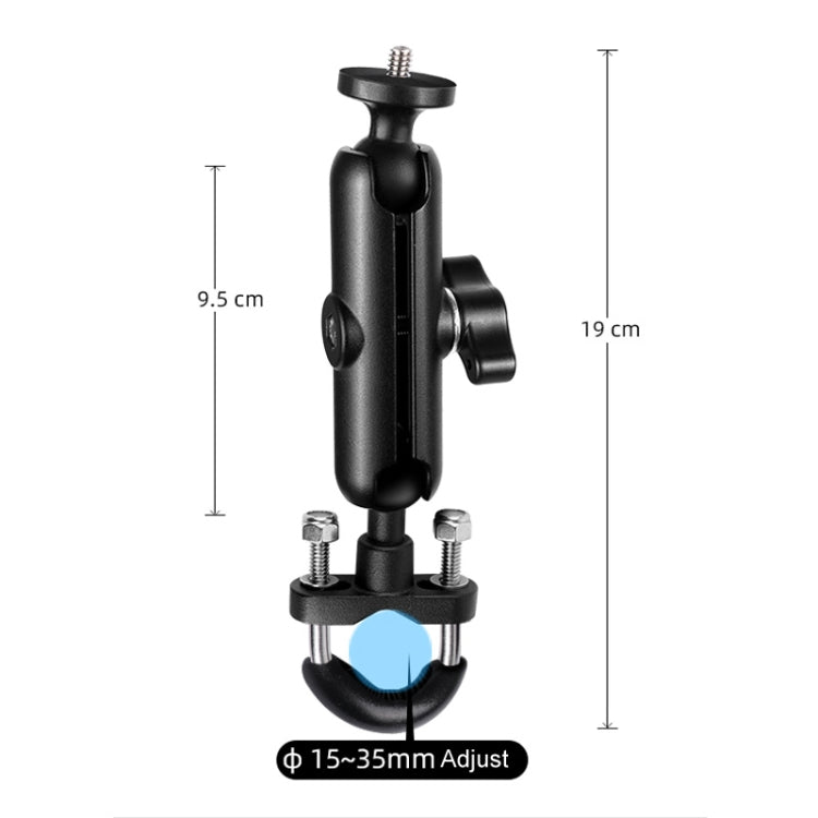 9cm Connecting Rod 20mm Ball Head Motorcycle Handlebar Fixed Mount Holder with Tripod Adapter & Screw for GoPro, Insta360, DJI and Other Action Cameras(Black) - HoMEdemic™ 