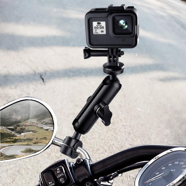 9cm Connecting Rod 20mm Ball Head Motorcycle Handlebar Fixed Mount Holder with Tripod Adapter & Screw for GoPro, Insta360, DJI and Other Action Cameras(Black) - HoMEdemic™ 