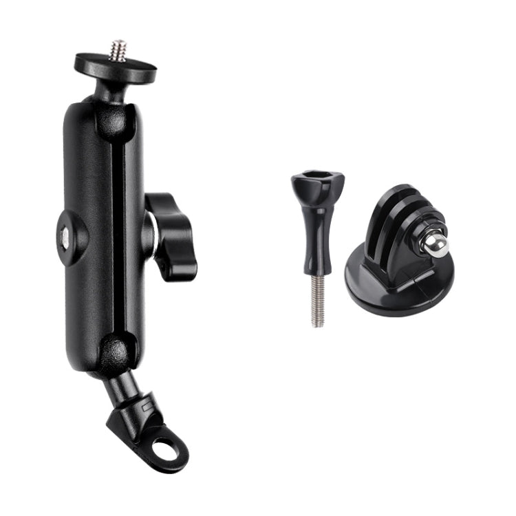 9.0cm Connecting Rod 20mm Ball Head Motorcycle Rearview Mirror Screw Hole Fixed Mount Holder with Tripod Adapter & Screw for GoPro, Insta360, DJI and Other Action Cameras(Black) - HoMEdemic™ 