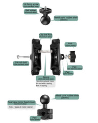 6cm Connecting Rod Fixed Motorcycle Mount Holder for GoPro, Insta360, DJI and Other Action Cameras, 6cm Connecting Rod