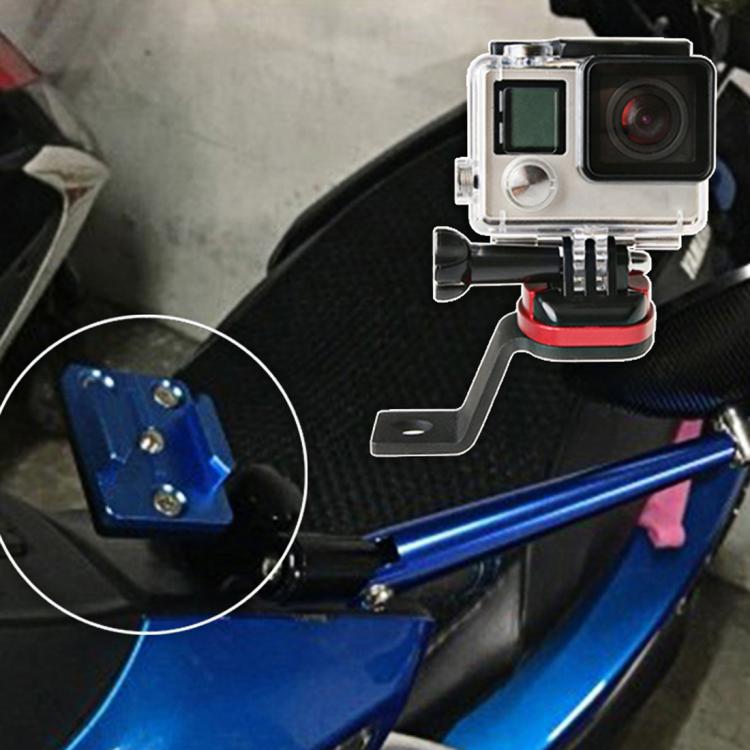 Motorcycle Rearview Mirror CNC Aluminum Alloy Stent Fixed Bracket Holder forGoPro Hero12 Black / Hero11 /10 /9 /8 /7 /6 /5, Insta360 Ace / Ace Pro, DJI Osmo Action 4 and Other Action Cameras(Black) - HoMEdemic™ 