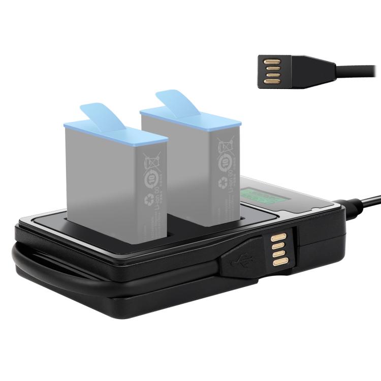 LCD Screen Dual Batteries Charger with Displays Charging Capacity for GoPro HERO9 Black / HERO10 Black(Black) - HoMEdemic™ 
