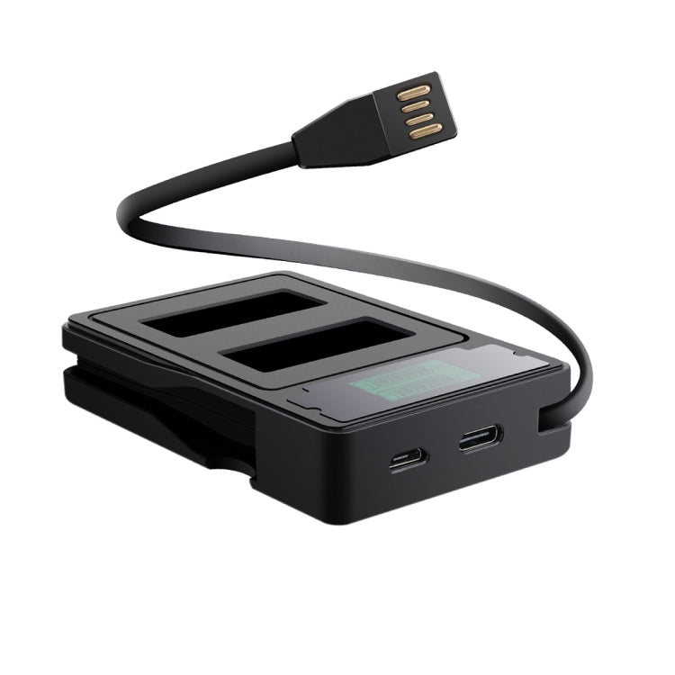 LCD Screen Dual Batteries Charger with Displays Charging Capacity for GoPro HERO9 Black / HERO10 Black(Black) - HoMEdemic™ 