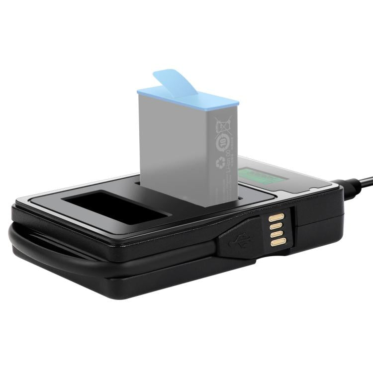 LCD Screen Dual Batteries Charger with Displays Charging Capacity for GoPro HERO9 Black / HERO10 Black(Black) - HoMEdemic™ 