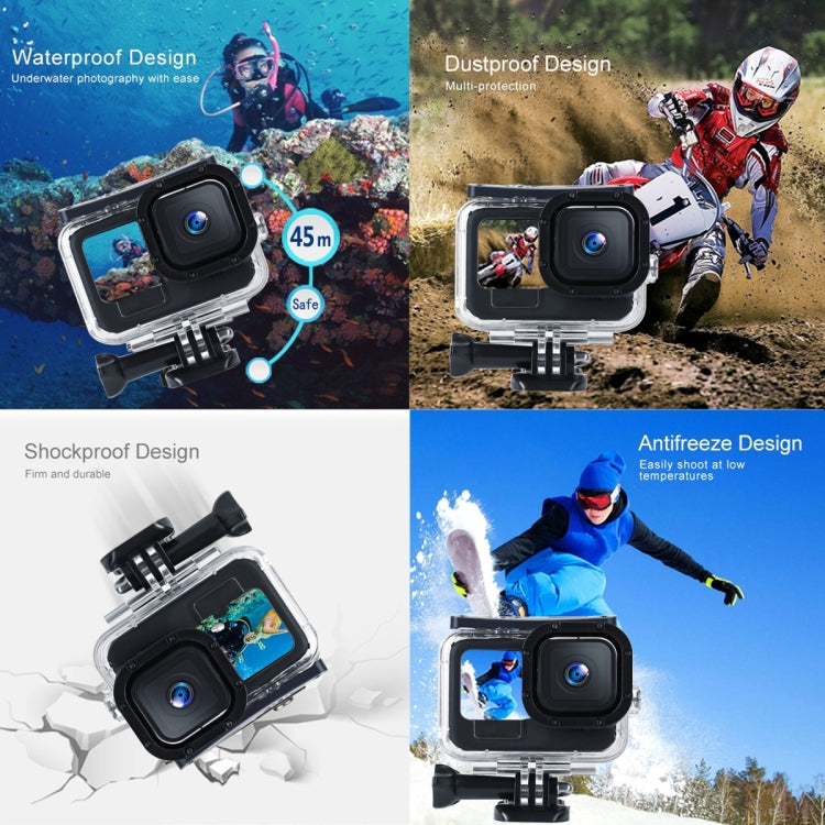 45m Waterproof Housing Protective Case with Buckle Basic Mount & Screw For GoPro HERO10 Black / HERO9 Black - HoMEdemic™ 