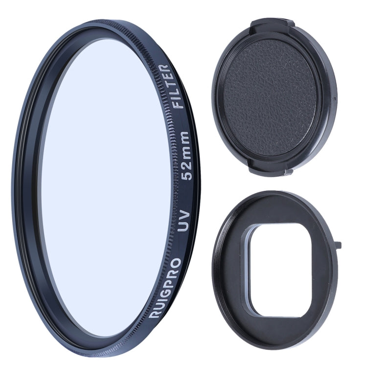 RUIGPRO for GoPro HERO10 Black / HERO9 Black Professional 52mm UV Lens Filter with Filter Adapter Ring & Lens Cap - HoMEdemic™ 