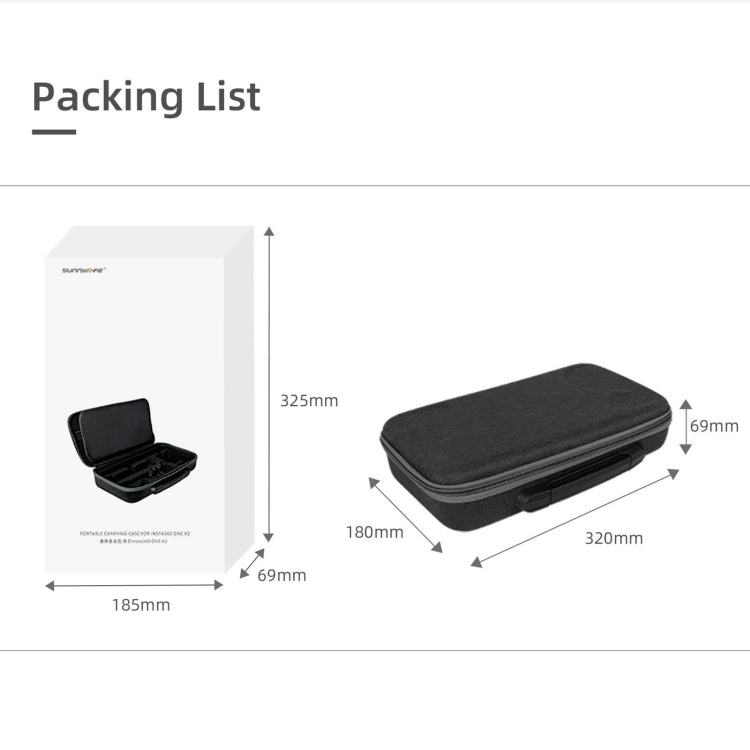 Sunnylife IST-B193 Storage Bag Case Handbag for Insta360 ONE X2 / X(Black) - HoMEdemic™ 