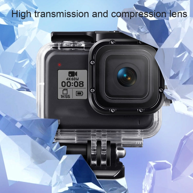 For GoPro HERO8 Black 45m Waterproof Housing Protective Case with Buckle Basic Mount & Screw & Floating Bobber Grip & Strap & Anti-Fog Inserts(Transparent) - HoMEdemic™ 