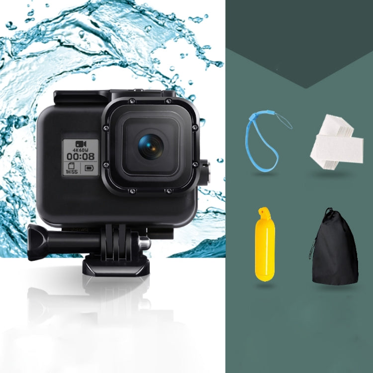 For GoPro HERO8 Black 45m Waterproof Housing Protective Case with Buckle Basic Mount & Screw & Floating Bobber Grip & Strap & Anti-Fog Inserts(Black) - HoMEdemic™ 