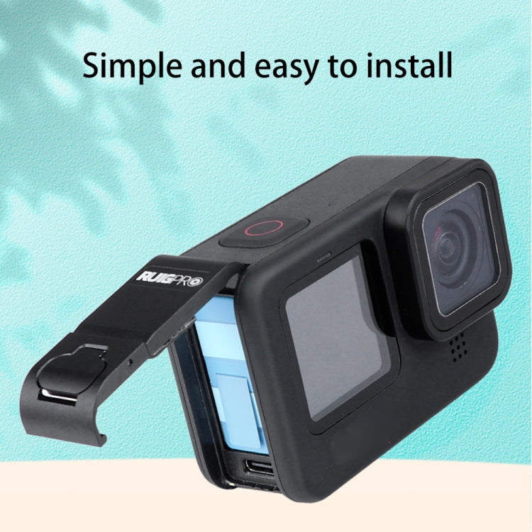 RUIGPRO Aluminum Alloy Battery Side Interface Cover for GoPro HERO10 Black / HERO9 Black (Black) - HoMEdemic™ 