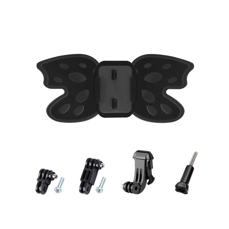 Butterfly Helmet Mount Adapter with 3-Way Pivot Arm & J-Hook Buckle & Long Screw for GoPro, Insta360, DJI and Other Action Cameras (Black) - HoMEdemic™ 