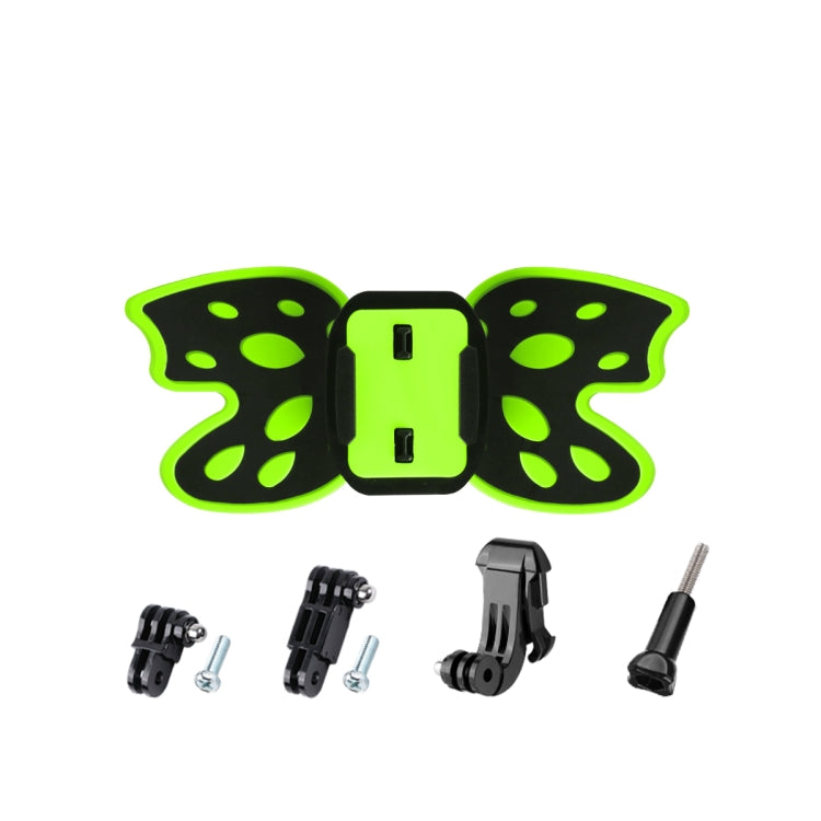Butterfly Helmet Mount Adapter with 3-Way Pivot Arm & J-Hook Buckle & Long Screw for GoPro, Insta360, DJI and Other Action Cameras (Fluorescent Green) - HoMEdemic™ 