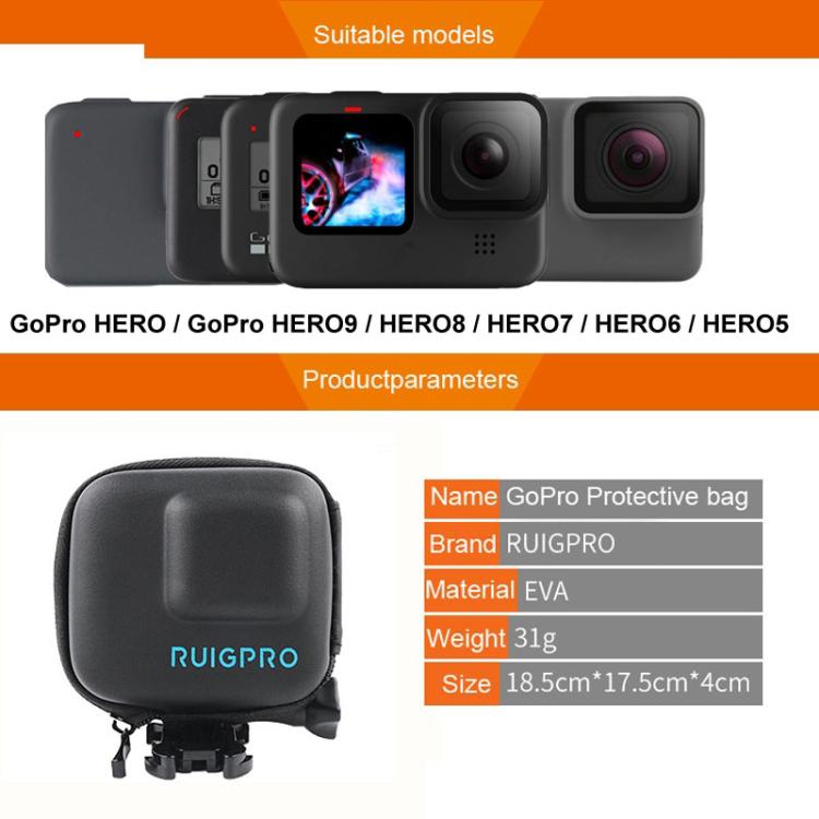 RUIGPRO Super Mini EVA Storage Protective Case Box for GoPro Hero11 Black / HERO10 Black / HERO9 Black / HERO8 Black /7 /6 /5(Black) - HoMEdemic™ 