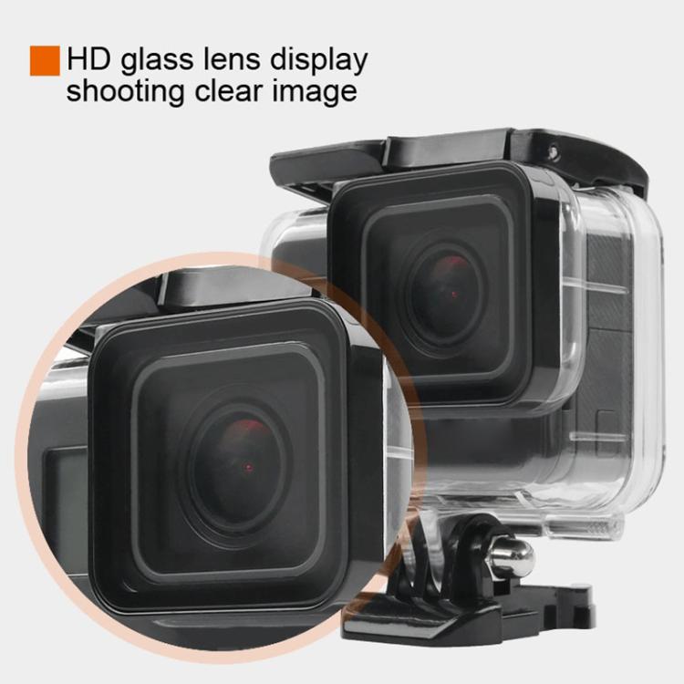 45m Waterproof Housing Protective Case + Touch Screen Back Cover for GoPro NEW HERO /HERO6 /5, with Buckle Basic Mount & Screw, No Need to Remove Lens (Transparent) - HoMEdemic™ 