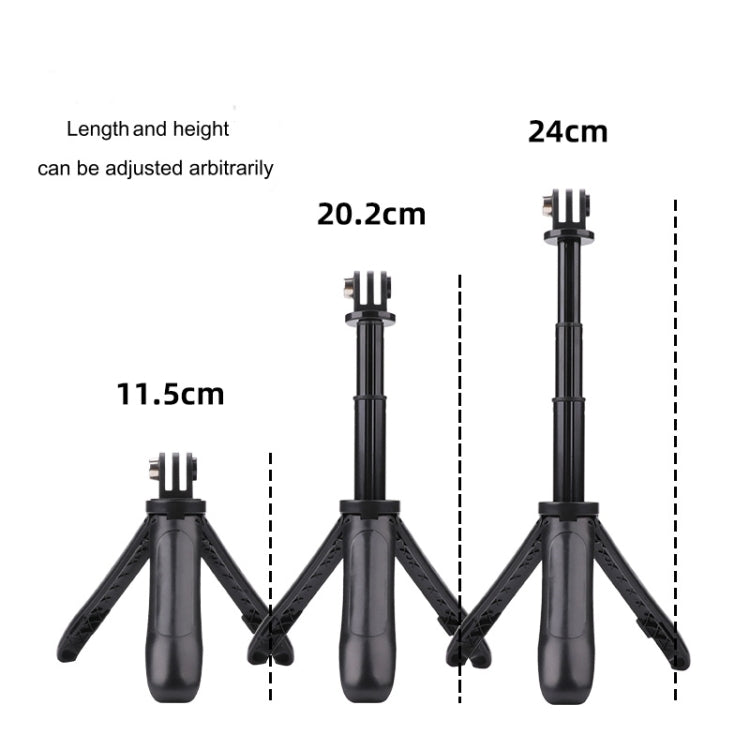 Multi-functional Foldable Tripod Holder Selfie Monopod Stick for GoPro, Insta360, DJI and Other Action Cameras, Length: 12-23cm(Red) - HoMEdemic™ 