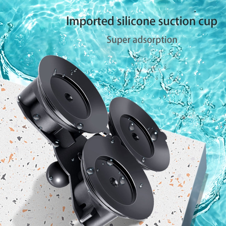 Dual Suction Cup Mount Holder with Tripod Adapter & Screw & Phone Clamp & Anti-lost Silicone Net for for GoPro, Insta360, DJI and Other Action Cameras, Smartphones(Black) - HoMEdemic™ 