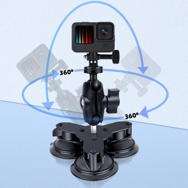 Dual Suction Cup Mount Holder with Tripod Adapter & Screw & Phone Clamp & Anti-lost Silicone Net for for GoPro, Insta360, DJI and Other Action Cameras, Smartphones(Black) - HoMEdemic™ 