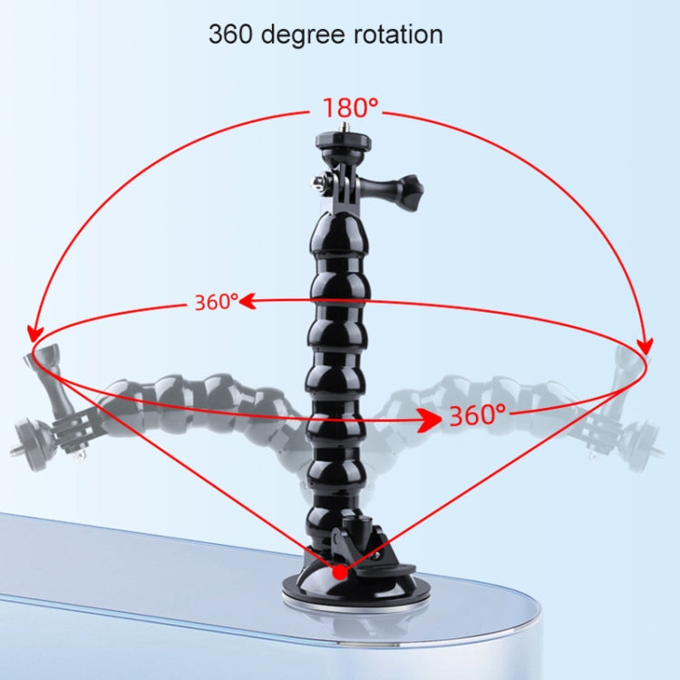 Extended Suction Cup Jaws Flex Clamp Mount with 1/4 inch Phone Clamp (Black) - HoMEdemic™ 