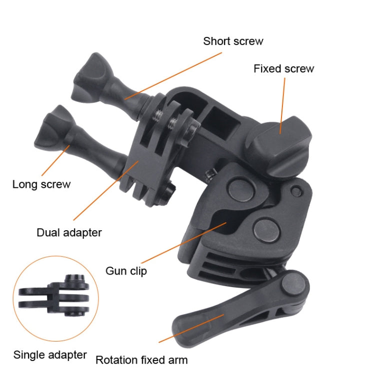 Clamp Mount Connecting Adapter Kit with Waterproof Back Cover for GoPro HERO6 /5(Black) - HoMEdemic™ 