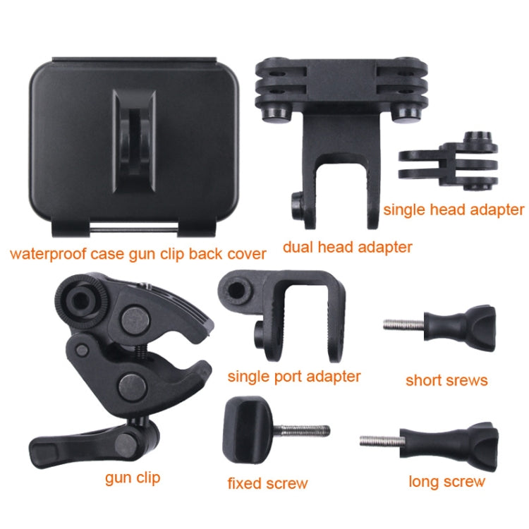 Clamp Mount Connecting Adapter Kit with Waterproof Back Cover for GoPro HERO6 /5(Black) - HoMEdemic™ 