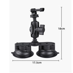 Dual Suction Cup Mount Holder with Tripod Adapter & Steel Tether & Safety Buckle, Dual Suction Cup - HoMEdemic™ 