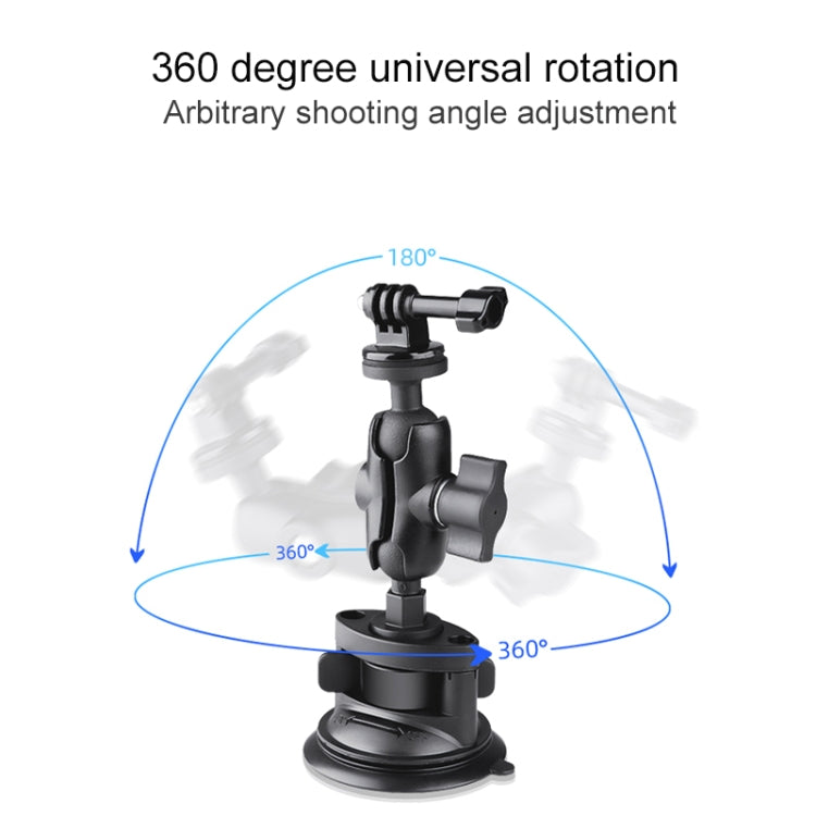 Dual Suction Cup Mount Holder with Tripod Adapter & Steel Tether & Safety Buckle (Black) - HoMEdemic™ 