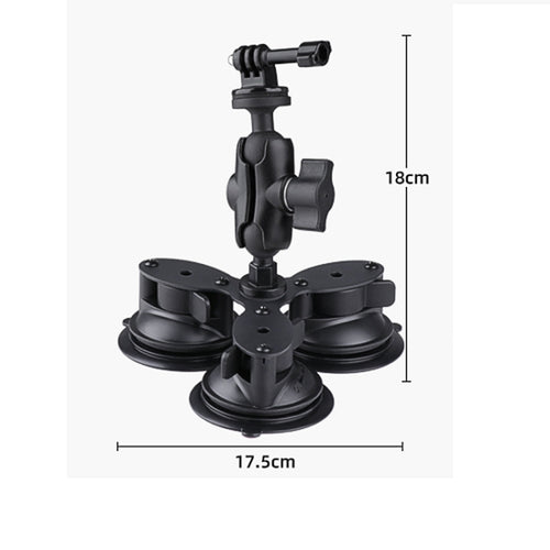 Triangle Suction Cup Mount Holder with Tripod Adapter & Steel Tether & Safety Buckle, Triangle Suction Cup - HoMEdemic™ 