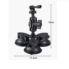 Triangle Suction Cup Mount Holder with Tripod Adapter & Steel Tether & Safety Buckle, Triangle Suction Cup - HoMEdemic™ 