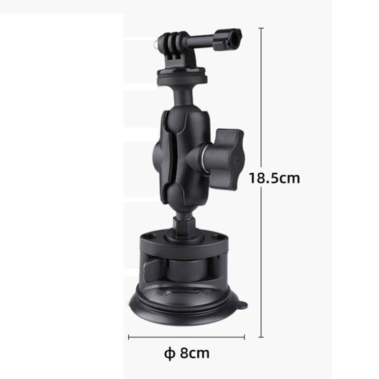 Single Suction Cup Mount Holder with Tripod Adapter & Steel Tether & Safety Buckle (Black) - HoMEdemic™ 
