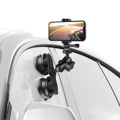 Single Suction Cup Mount Holder with Tripod Adapter & Steel Tether & Safety Buckle, Single Suction Cup - HoMEdemic™ 