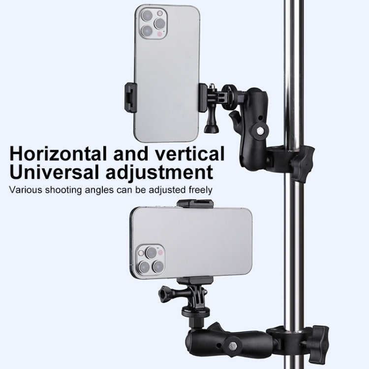 360 Rotation Adjustable Action Camera Bike Motorcycle Handlebar Holder with Phone Clamp (Black) - HoMEdemic™ 